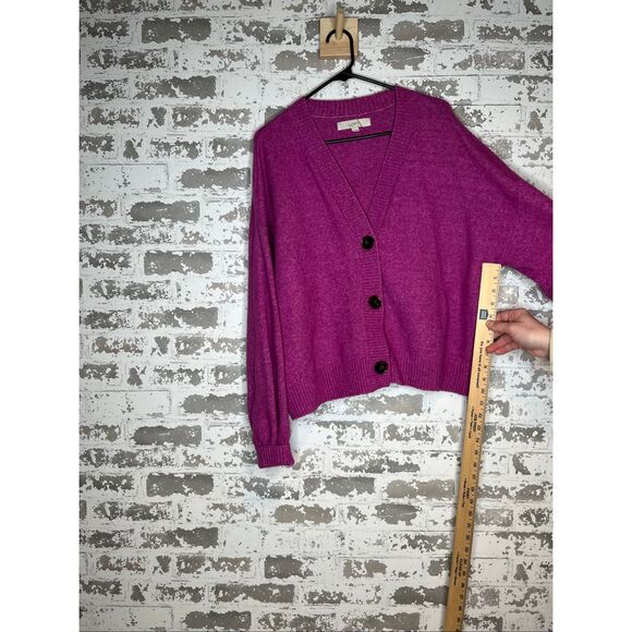 Loft | women purple wool blend cardigan - Picture 4 of 9